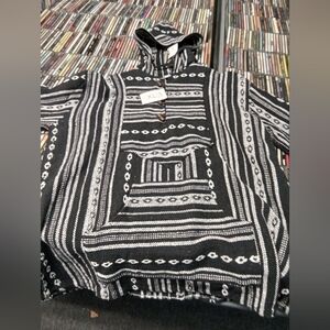 Men's Black and White Geometric Sweater